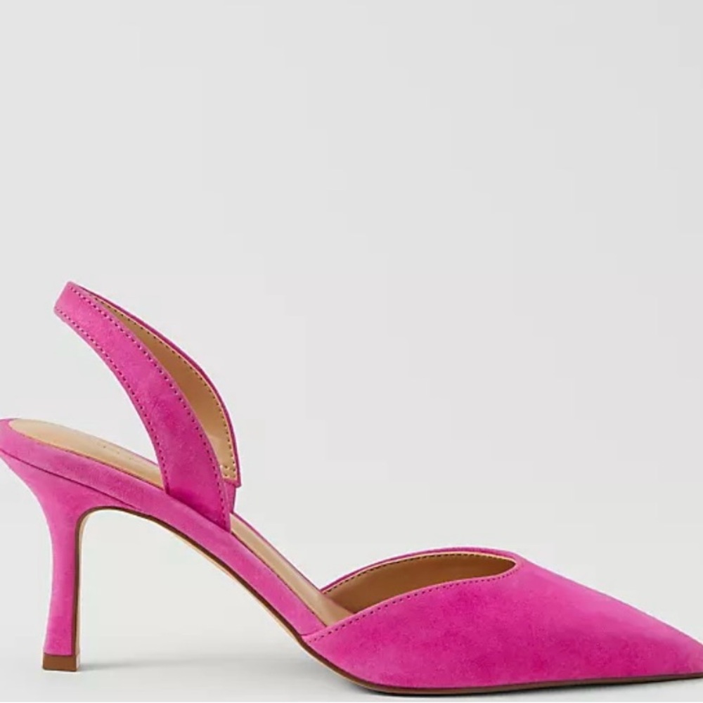 Ann Taylor Vibrant Pink Slingback Heels